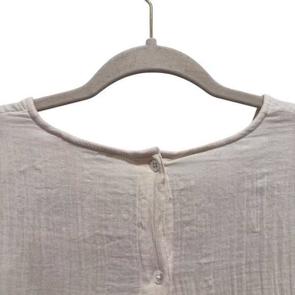 Indi & Cold Cotton Gauze Long Sleeve Top Boho Cottage Prairie Peasant Cream XL - Picture 9 of 12